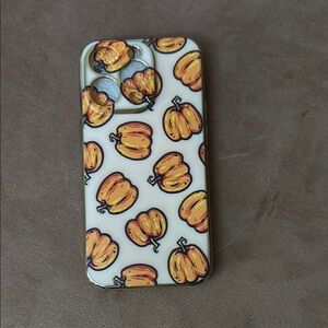 iPhone 14 Pro Pumpkin Pattern Case - pink and orange